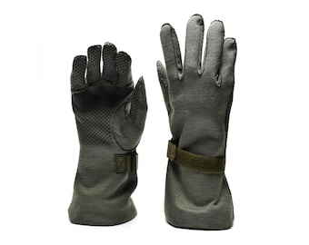Original German army Nomex pilot gloves with gripper grey military issue NEW