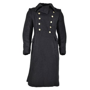 Manteau en laine de l'armée russe soviétique d'origine, long officier noir, marine marine, nouveau