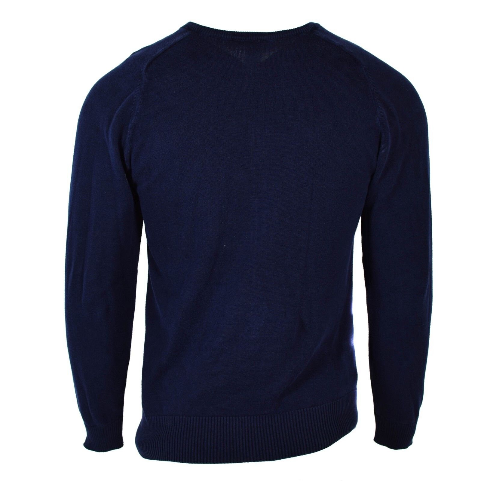 Original British pullover V-Neck blue sweater Wool