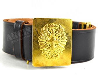 Genuine Spanish army belt with brass buckle. Spain military belt parade NEW