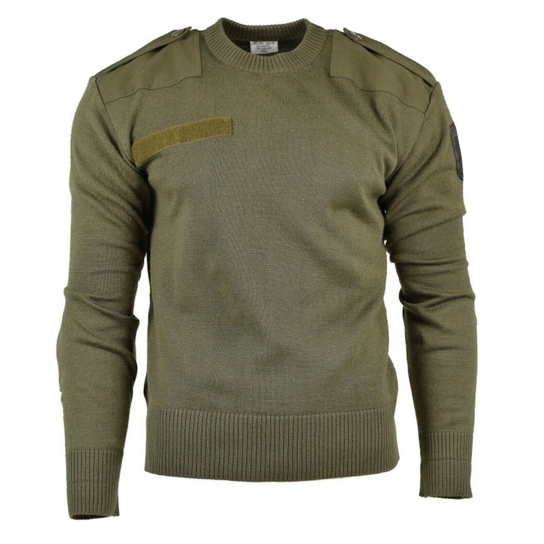 Originele Oostenrijkse leger trui Jumper commando Olive OD wollen trui afbeelding 1