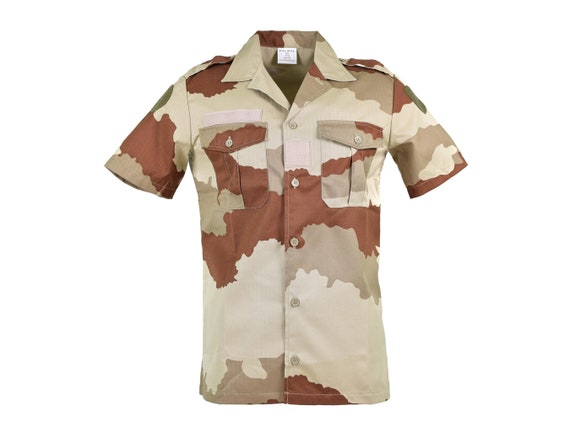 Genuine French army F2 shirt Desert camouflage sh… - image 1