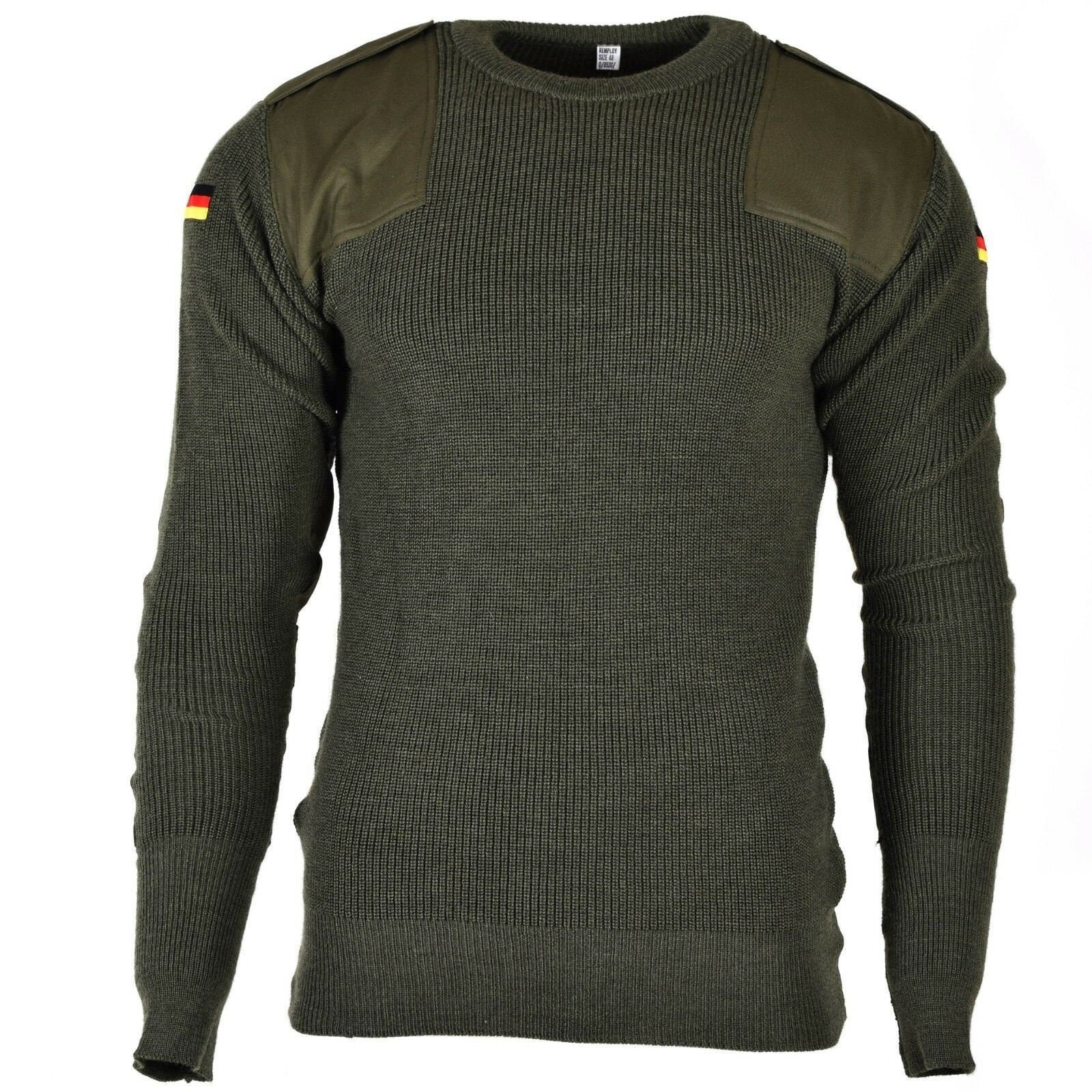 Genuine German army pullover Commando Jumper Green Olive sweater Wool NEW