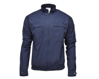 Genuine French military police sports jacket elastic waist sportswear shirt blue