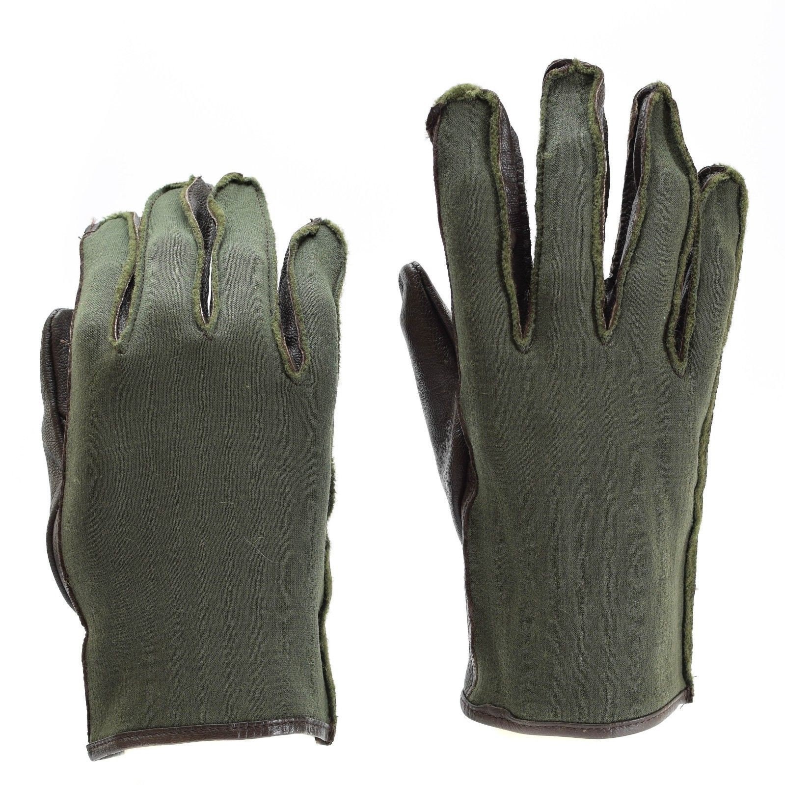Original Belgian army combat gloves WWII style gloves nylon leather