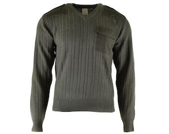 Original Czech army Sweater Jumper M97 Olive Drab Wool V-neck military surplus NEW