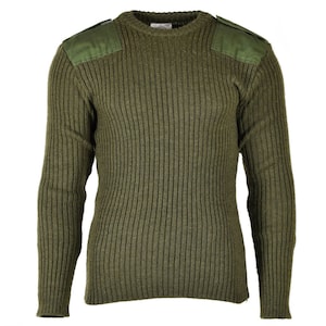 Genuine Sweater British Army pullover Commando Green Olive Wool Men Jumper Military surplus