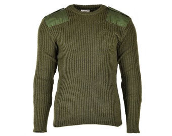 Genuine Sweater British Army pullover Commando Green Olive Wool Men Jumper Military surplus