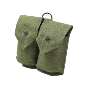 Original Norwegian army magazine pouch vintage double ammo bag green canvas NEW