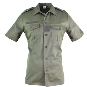 Original French army Olive OD shirt short sleeves F2 military issue T-shirt NEW