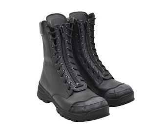 SIZE: EUR43 Original Dutch army tactical boots black leather anti-static antibacterial NEW