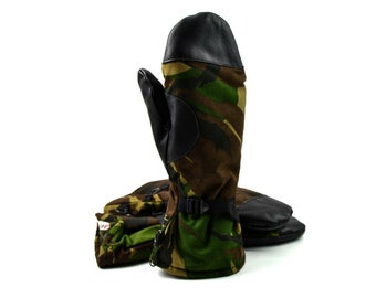Original Dutch army DPM woodland camo mittens. Netherlands military gloves