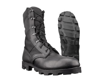 Genuine U.S. army Jungle black leather PANAMA boots combat military footwear NEW