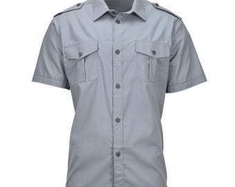Original Italian Military Classic Shirt Short Sleeve Epaulets Chest Pockets New