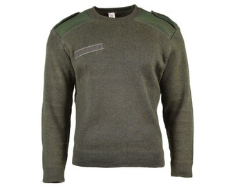 Genuine French army Sweater Olive Commando Military Men Pullover Round Neck Military surplus Jumper NEW