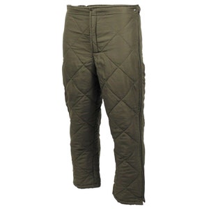 Genuine Austrian army quilt pants liners Warmer olive green thermal trousers leggings quilted pants