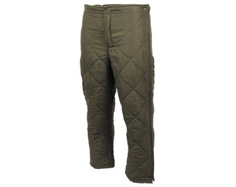 Genuine Austrian army quilt pants liners Warmer olive green thermal trousers leggings quilted pants
