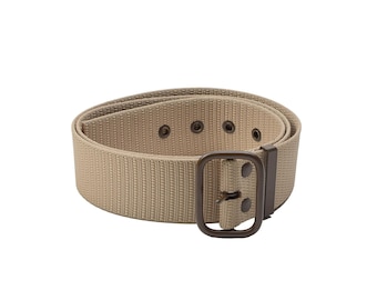 Original Czech Military tactical pants belt canvas khaki thorn brown buckle NEW