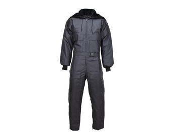 Original Dutch military work coverall hooded cold weather jumpsuit quilted liner