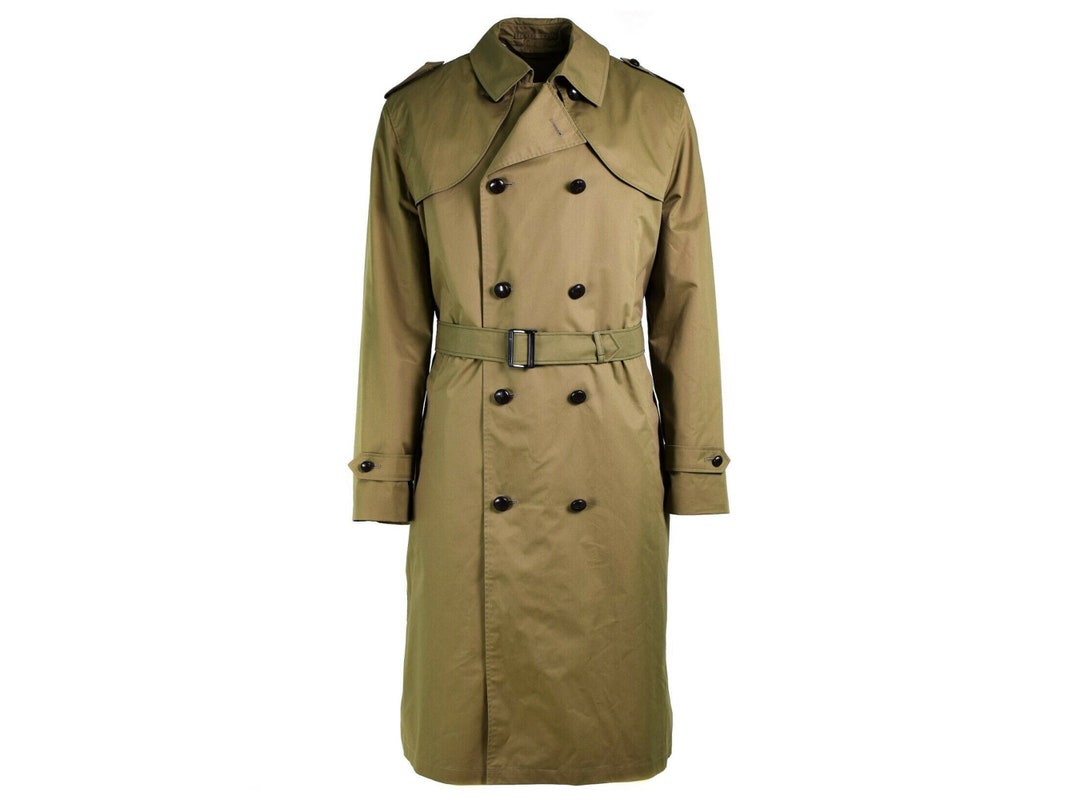 Genuine Dutch Army Coat Khaki Long Officer Trench Coat With Lining NEW ...