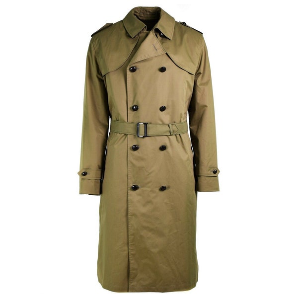 Echte Holländischer Armee Mantel Khaki Langer Offizier Trenchcoat mit Futter NEU