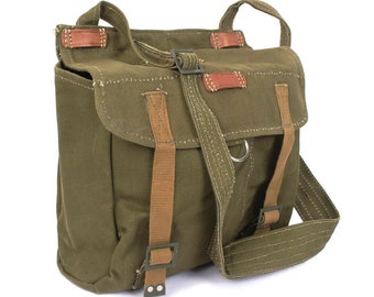 Genuine Romanian army bread bag military surplus Olive canvas haversack surplus Olive Drab Green