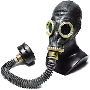 Cold war Soviet russian military gas mask GP-5 back w hose Genuine surplus respiratory protection nato NEW modern filter cartridge Halloween