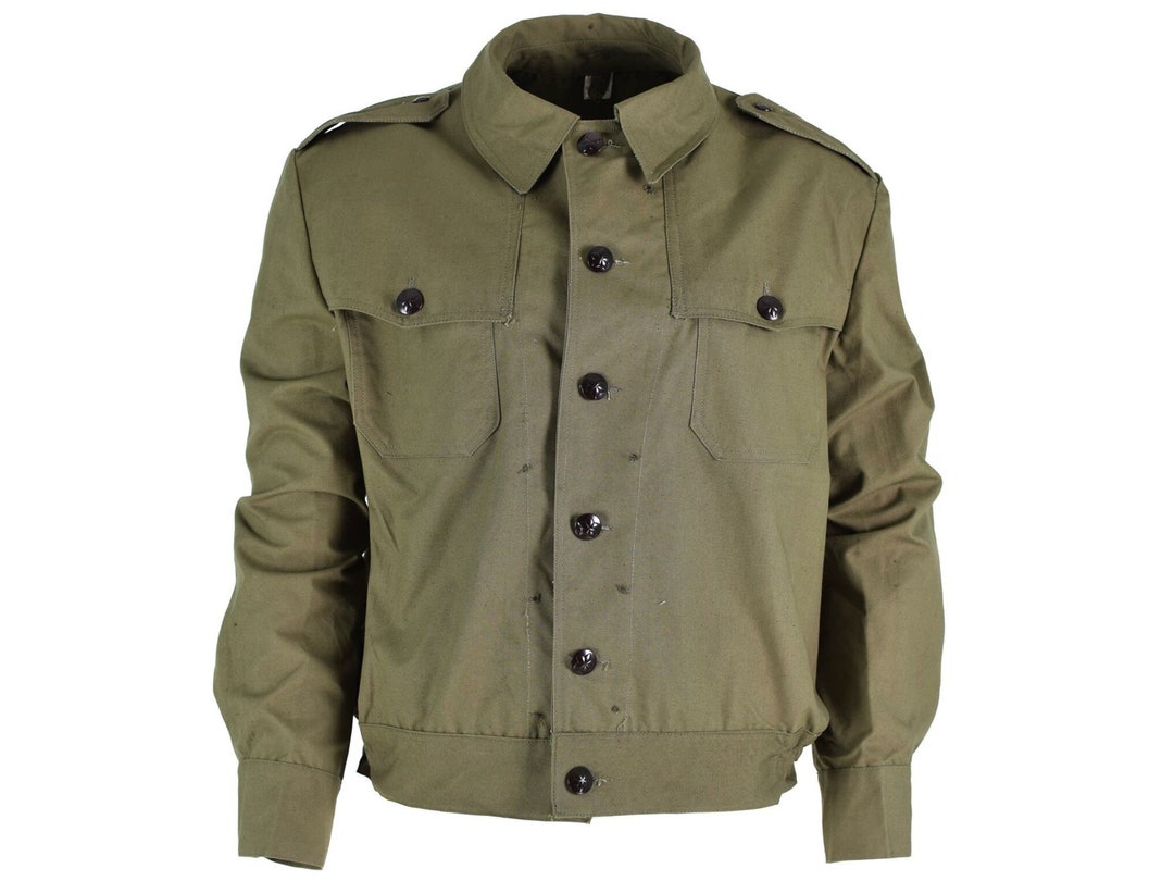Original Bulgarian Army Field Troops Canvas Ike Jacket OD Military