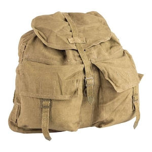 Original Czech army vintage rucksack with Y straps suspenders M60 canvas bag Vintage backpack