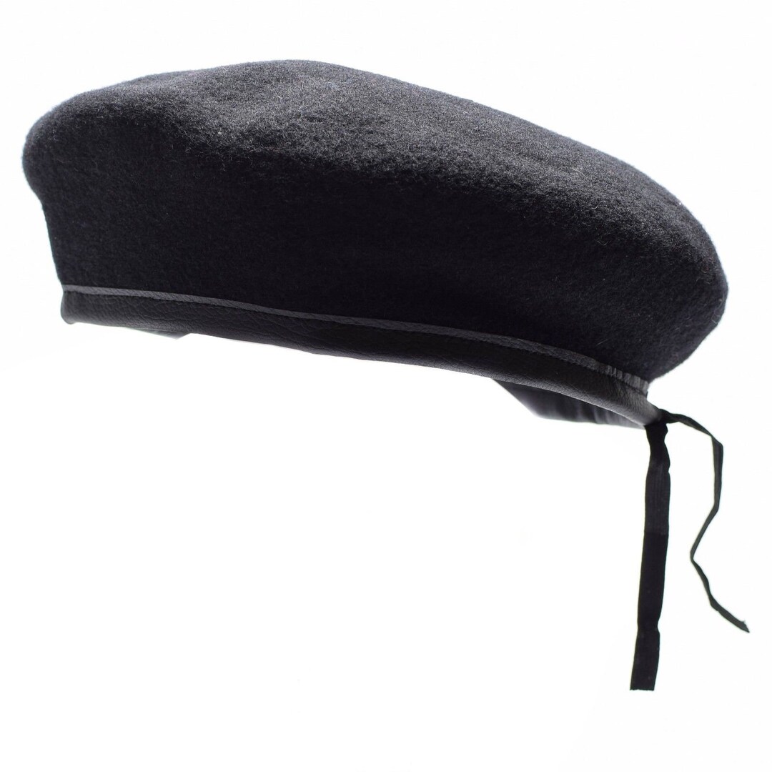 Genuine German Army Black Beret Hat Military Command Cap