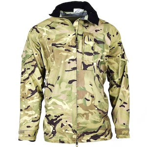 Chaqueta de lluvia de camuflaje MTP de combate militar del ejército británico Original impermeable goretex excedente militar ropa para clima húmedo