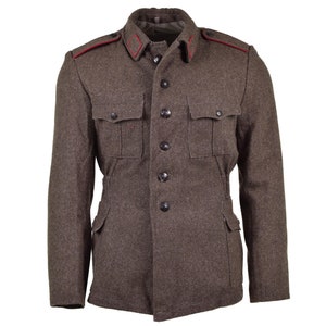 Genuine Bulgarian army wool jacket military-issue surplus uniform grey-brown image 1
