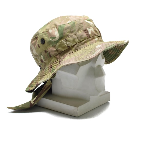 Original British Tactical Camo Hat MTP Boonie Cap With Neck Flap