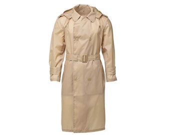 Original French military khaki raincoat waterproof formal dress long coat NEW