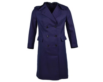 Genuine French Military Coat Army Trench coat dark Blue women's jacket NEW