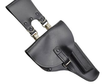 Original Italian Military Pistol Holster Right Handed Buckle Closure Black