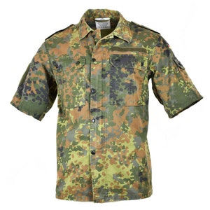 Original German army shirt zipped flecktarn short sleeves combat BW Army issue
