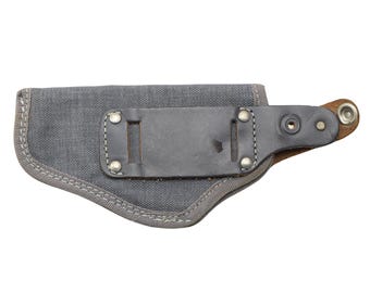 Original Italian Military Pistol Holster Snap Button Closure Leather Gray New