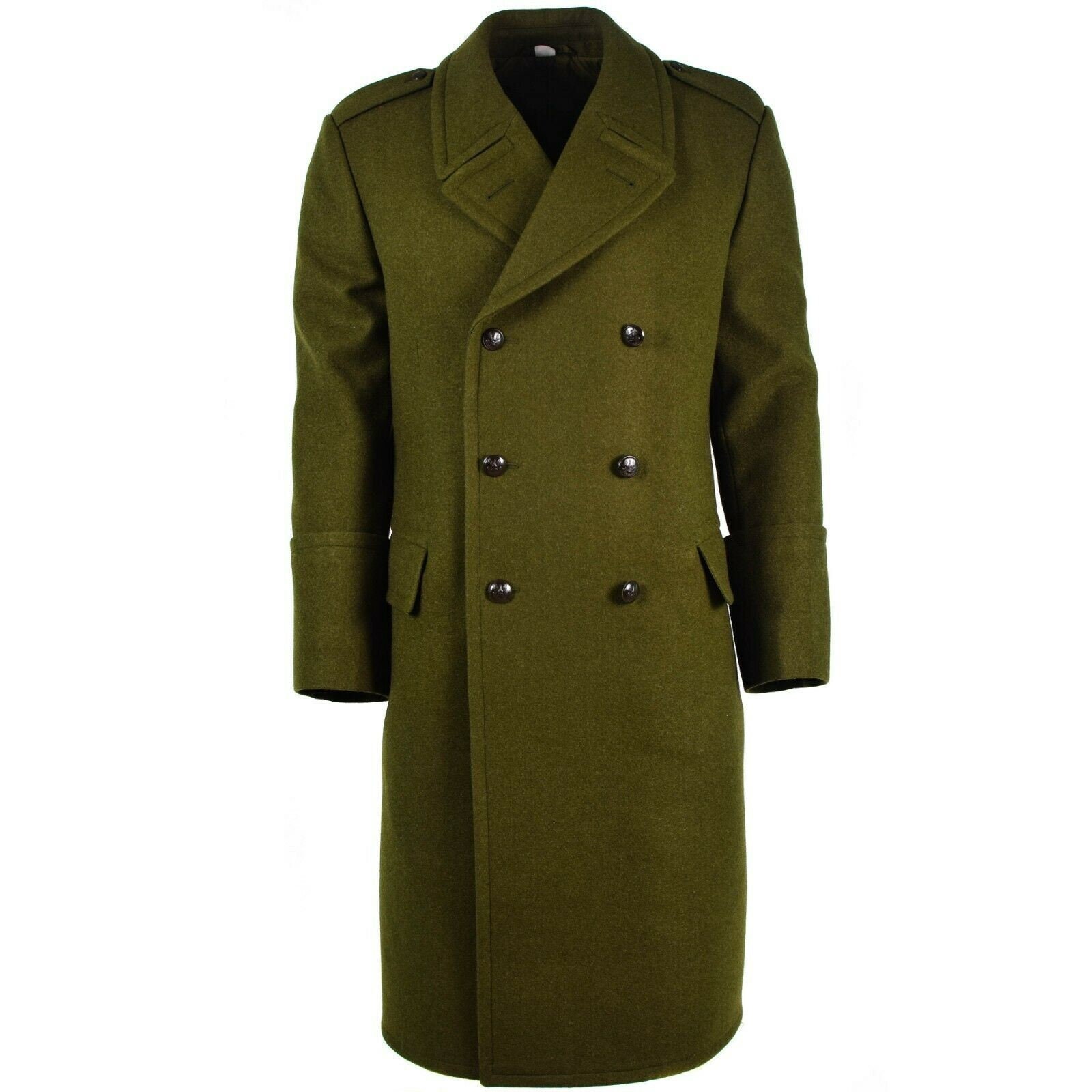 Genuine Polish army Wool Overcoat Olive OD khaki military officer heavy ...