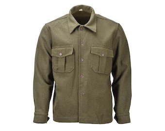 Original Italian formal jacket olive wool uniform vintage adjustable cuffs