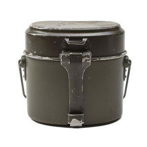 Original Austrian Military mess kit aluminum olive hiking camping cookware set genuine military surplus