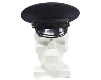 Original Soviet Russian hat navy visor forage peaked cap black marines NEW