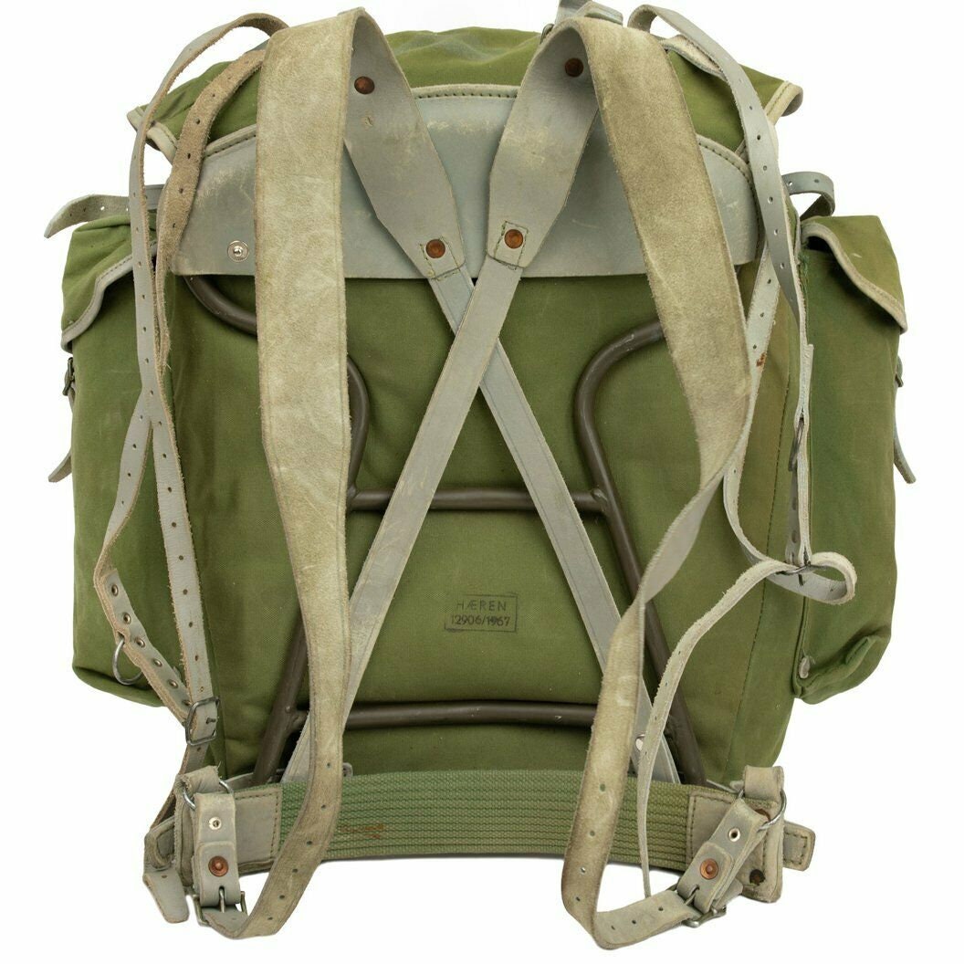 Genuine Norwegian Military Backpack with Frame army canvas leather