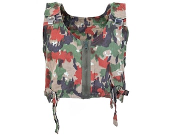 Original Swiss Army Combat TAZ 83 Camo Vest W Incorporated Daypack Switzerland Military Backpack