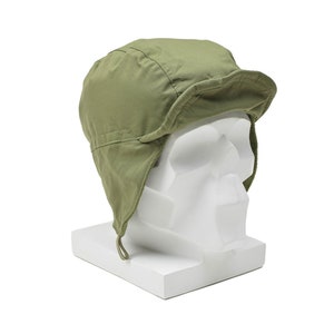 Original Dutch paratrooper hat ranger cap ear flaps brim windproof olive surplus
