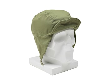 Original Dutch paratrooper hat ranger cap ear flaps brim windproof olive surplus