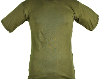 Genuine Italian Army T-Shirt Short Sleeves Lightweight Breathable Olive