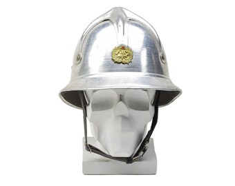 Original Yugoslavia military gray aluminum fireman helmet red start badge army