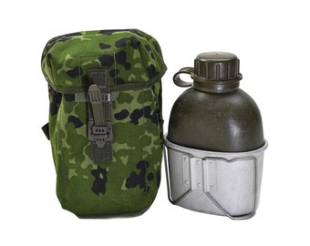 Original Danish Military flask canteen pouch universal attachment Denmark camouflage pattern pouch