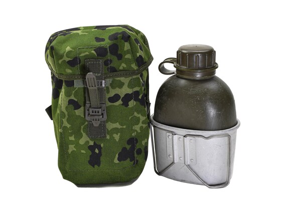 Original Danish Military Flask Canteen Pouch Universal Attachment Denmark Camouflage Pattern Pouch Etsy Canada